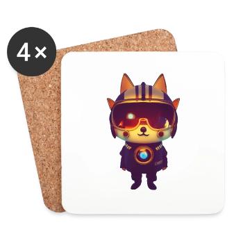 Space Dog - Coasters (set of 4) - white - Front