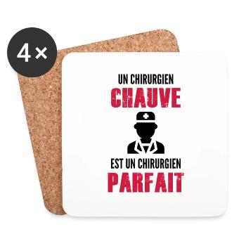 un Chirurgien chauve est un Chirurgien parfait - Dessous de verre (lot de 4) - blanc - Devant