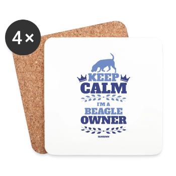 keep calm Beagle - Coasters (set of 4) - white - Front