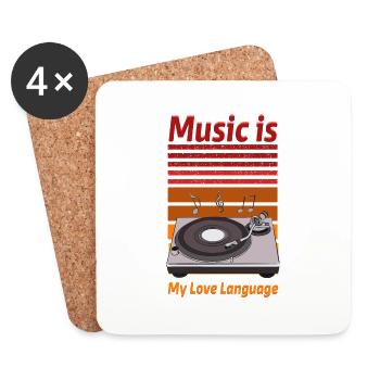 music is my love language - Coasters (set of 4) - white - Front