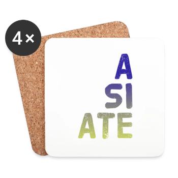 A SI ATE. Wonderful NEW Design by Maximum Design!! - Untersetzer (4er-Set) - Weiß - Vorne