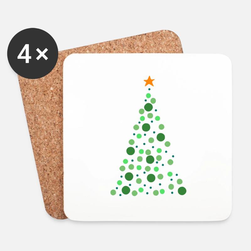 Weihnachtsbaum - Untersetzer (4er-Set) - Weiß