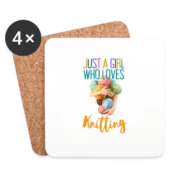 JUST A GIRL WHO LOVES KNITTING - Coasters (set of 4) - white - Front