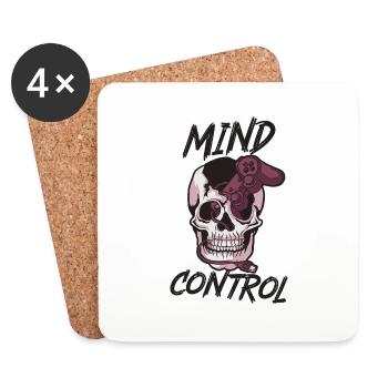 Mind control gaming design - Coasters (set of 4) - white - Front