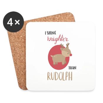 Ich strahle heller als Rudolph - Untersetzer (4er-Set) - Weiß - Vorne