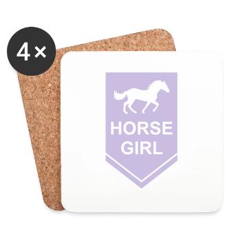 Citation de fille de cheval disant - Dessous de verre (lot de 4) - blanc - Devant