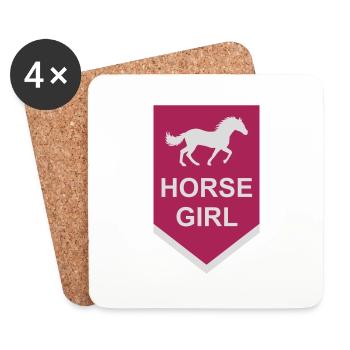 Citation de fille de cheval disant - Dessous de verre (lot de 4) - blanc - Devant