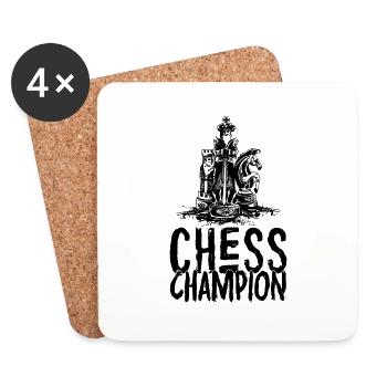 Joueur d’échecs - Dessous de verre (lot de 4) - blanc - Devant