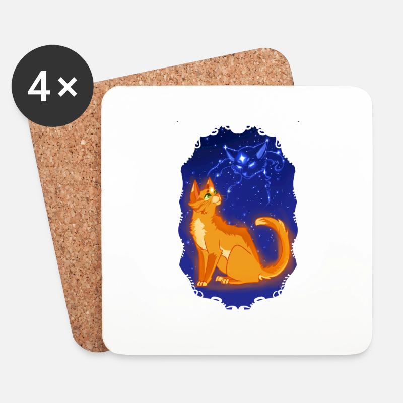 Firestar Bluestar Firestar Bluestar Cat - Coasters (set of 4) - white