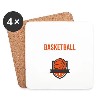 Manger dormir Basketball Répéter - Dessous de verre (lot de 4) - blanc - Devant