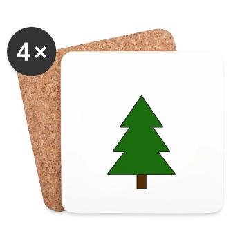 Merry Christmas - Christmas tree - Coasters (set of 4) - white - Front