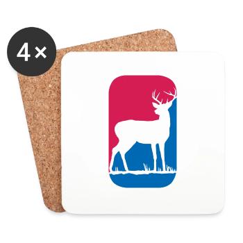 Jäger Lustig Rehbock Hirsch Jagd Geschenk Wild - Untersetzer (4er-Set) - Weiß - Vorne
