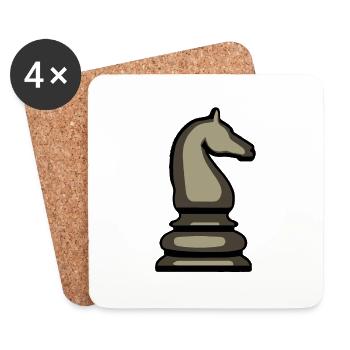 Chess Master Chess Player Horse Chess Figure - Coasters (set of 4) - white - Front