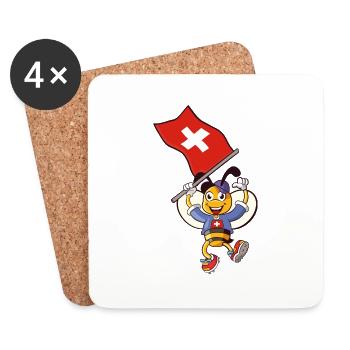 Swiss bee - Coasters (set of 4) - white - Front