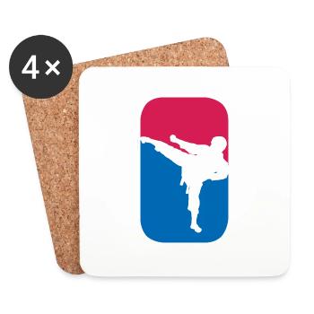 Kampfsport Kämpfer Karate Judo lustige Geschenk - Untersetzer (4er-Set) - Weiß - Vorne