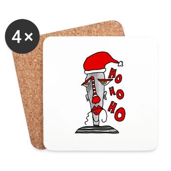 ho ho ho - Untersetzer (4er-Set) - Weiß - Vorne