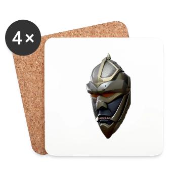 Samouraï grand master - Dessous de verre (lot de 4) - blanc - Devant