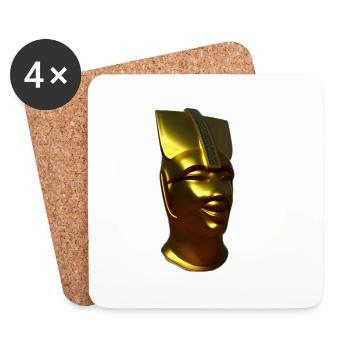 The king pharaonic gold face - Dessous de verre (lot de 4) - blanc - Devant