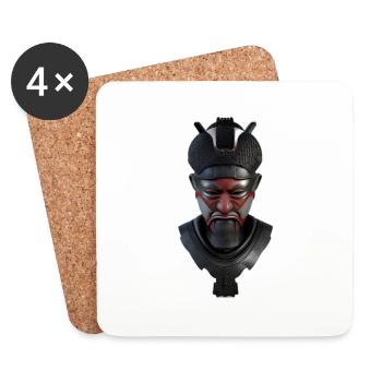 Samouraï master warrior - Dessous de verre (lot de 4) - blanc - Devant