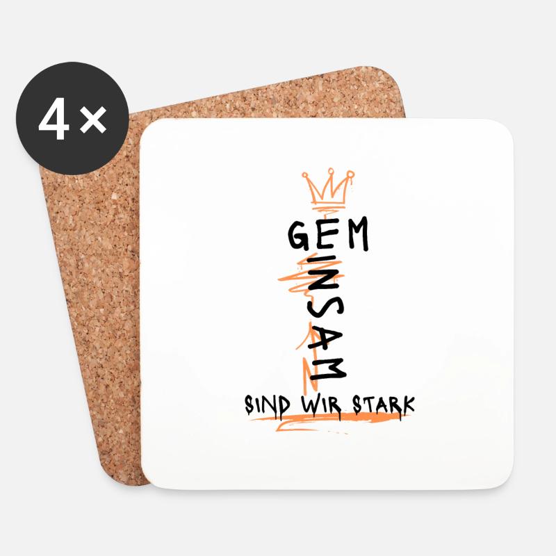 Gemeinsam sind wir stark - Untersetzer (4er-Set) - Weiß