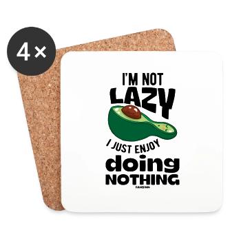 I'm Not Lazy I Just Enjoy Doing Nothing Avocado - Coasters (set of 4) - white - Front