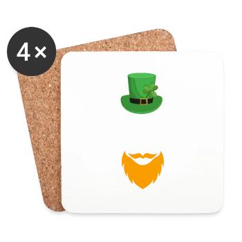 St Patricks Day Leprechaun Onkel Geschenk - Untersetzer (4er-Set) - Weiß - Vorne