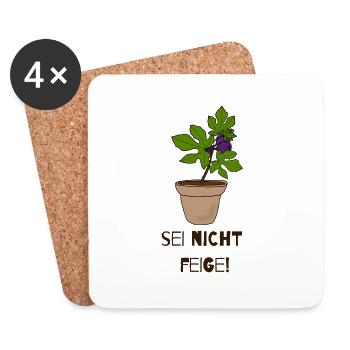 Ne soyez pas lâche - Dessous de verre (lot de 4) - blanc - Devant