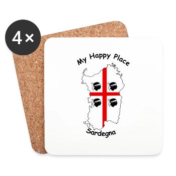 My happy place: Sardegna - Coasters (set of 4) - white - Front