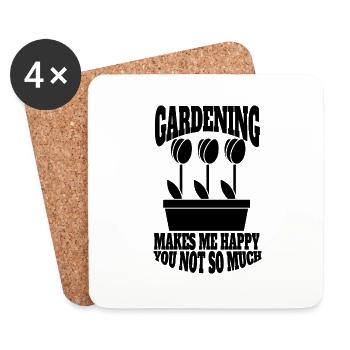 Jardinier Hobby Jardinier Jardin Cadeau Verger - Dessous de verre (lot de 4) - blanc - Devant