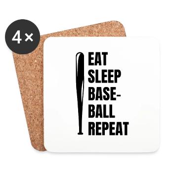 Baseball Baseballteam Baseballer Baseballspieler - Untersetzer (4er-Set) - Weiß - Vorne
