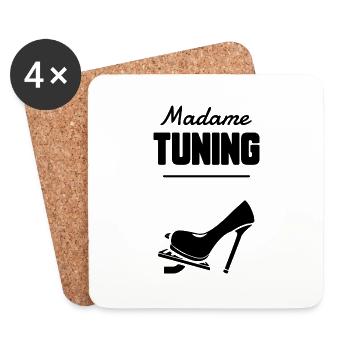 Madame tuning - Dessous de verre (lot de 4) - blanc - Devant