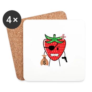 C’est un cadeau amusant de strobbery - Dessous de verre (lot de 4) - blanc - Devant