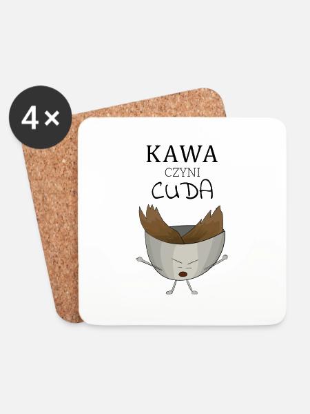 Coffee works wonders - Coasters (set of 4) - white