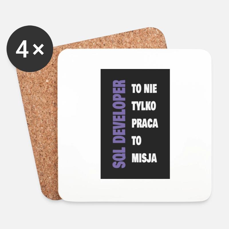 SQL Developer - Coasters (set of 4) - white