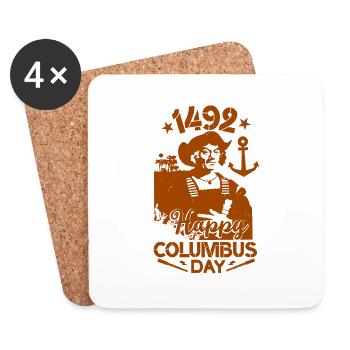 1492 HAPPY COLUMBUS DAY - Coasters (set of 4) - white - Front