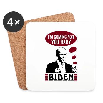JE VIENS TE CHERCHER BÉBÉ BIDEN - Dessous de verre (lot de 4) - blanc - Devant