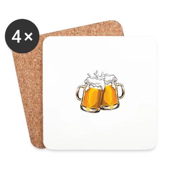 Jugend vergeht Durst bleibt - Bier trinken Spruch - Untersetzer (4er-Set) - Weiß - Vorne
