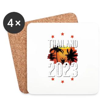 Thaïlande 2023 - Dessous de verre (lot de 4) - blanc - Devant