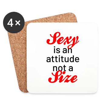 Sexy is an attitude not a size - Untersetzer (4er-Set) - Weiß - Vorne
