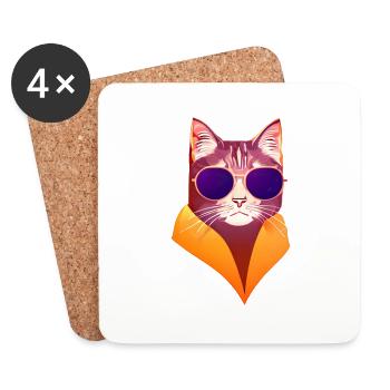 Cat Pet Cat Owner Kitten Domestic Cat - Coasters (set of 4) - white - Front