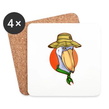 Shoebill Bird Ornithologist Forest I Gift - Coasters (set of 4) - white - Front