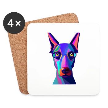 Chien Cadeau Chiens Doberman Pet Dog Propriétaire - Dessous de verre (lot de 4) - blanc - Devant