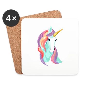 Licorne Licorne Fille Mythique Licornes Animaux - Dessous de verre (lot de 4) - blanc - Devant