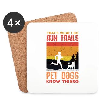 Trail Runner Running Jogging Jogger I Gift - Dessous de verre (lot de 4) - blanc - Devant