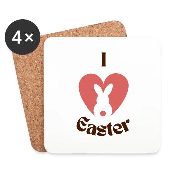 I Love Easter - Untersetzer (4er-Set) - Weiß - Vorne