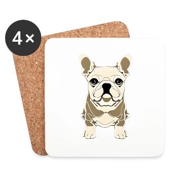 French Bulldog Design Graphic Print Motif - Coasters (set of 4) - white - Front