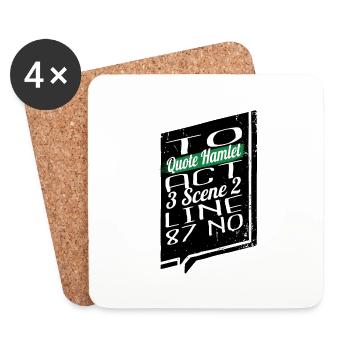 Génial livre de livre de livre de fin blagues de connaisseur - Dessous de verre (lot de 4) - blanc - Devant