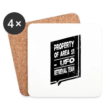 all happy alien i dont speak human present area51 - Untersetzer (4er-Set) - Weiß - Vorne