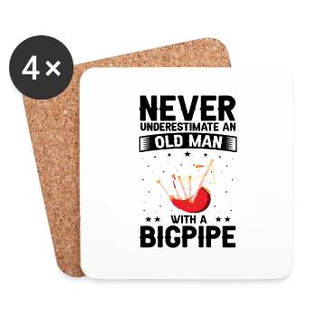 Bagpipe teacher quote and bagpipe players - Coasters (set of 4) - white - Front