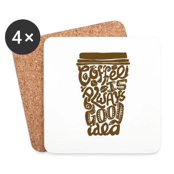Coffee Gift Coffee Bean Coffee Cup Caffeine - Coasters (set of 4) - white - Front